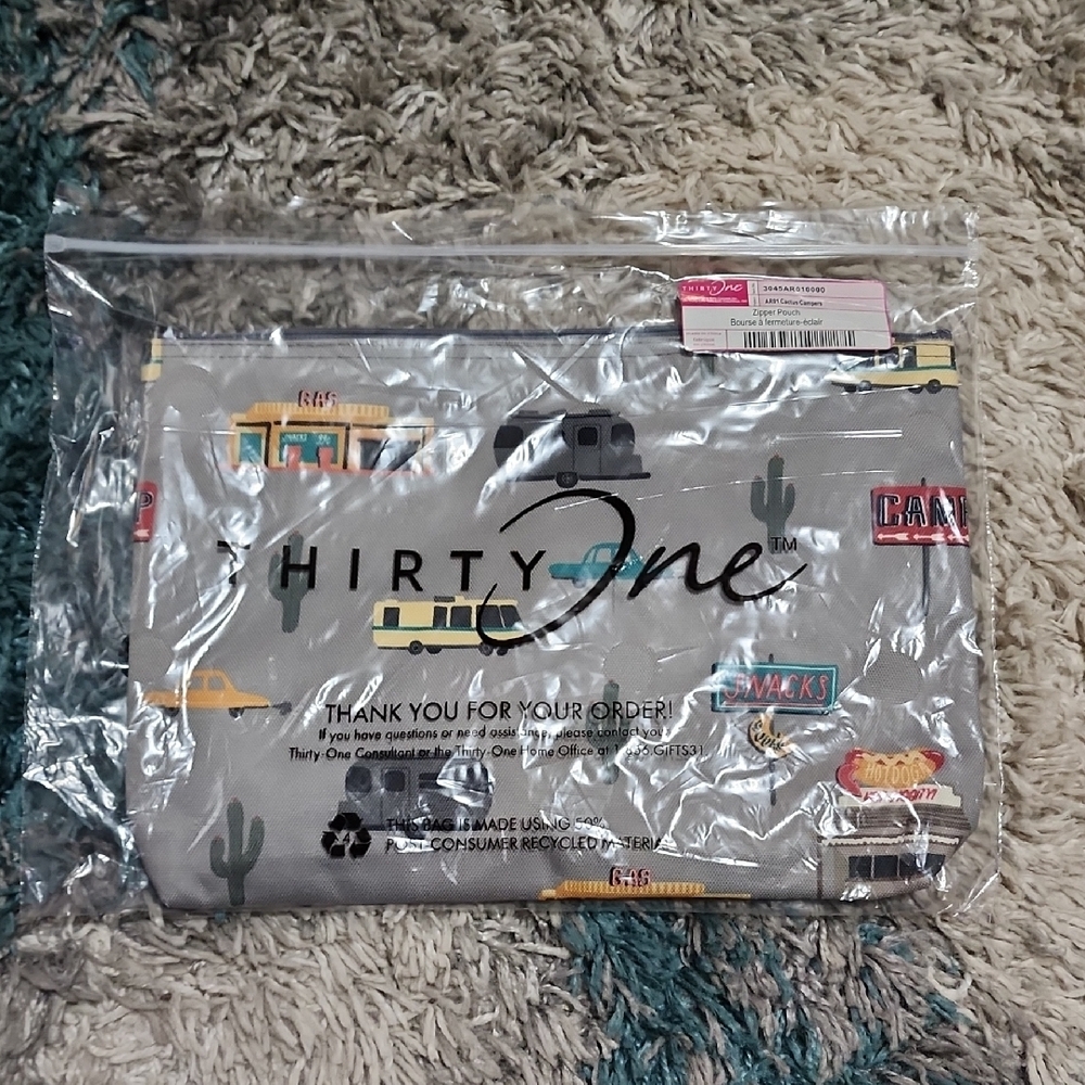 Thirty-One Travel Pouch with Fun Print